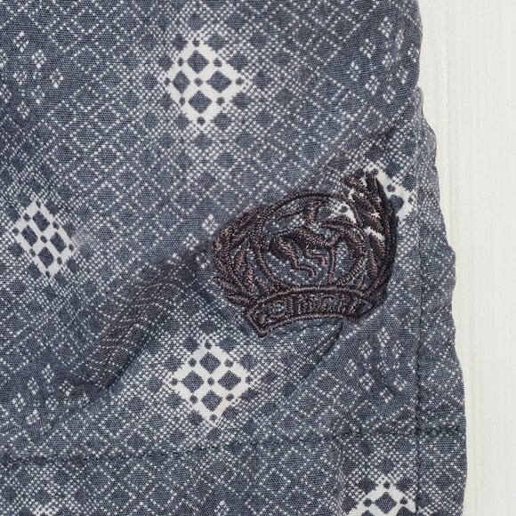 Cinch Shirt Mens Medium Gray Geometric Button Front Western Rancher Rodeo Cowboy - Picture 7 of 8